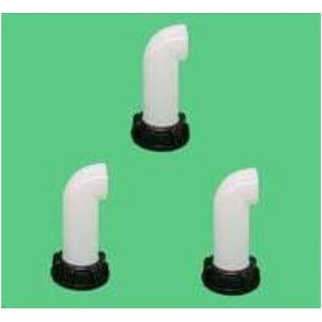 Lot de 3 Buse de RéServoir Deau Valve IBC Rallonge de Cuve, Extension Deau de Pluie Buse d'Extension Buse de Tuyau Adaptateur Universel pour Raccord Robinet Cuve IBC(sortie du fil 60 grossière à 90 d (1/5)
