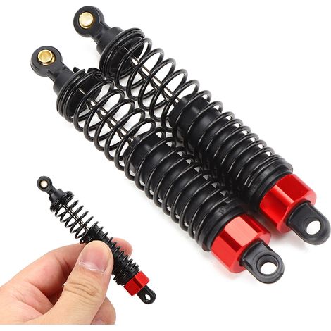 2 pièces Amortisseurs 3.5 pouces pour Modèles RC 1/10, Antichoc et Anticorrosion, Compatibles JLB HSP DHK (Rouge) (1/5)