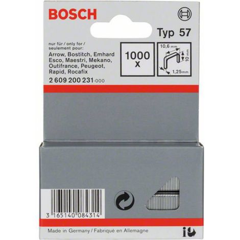 Bosch – Agrafe à fil plat type 57 10,6 x 1,25 x 10 mm – Pour matériaux fins – Tenue ferme et dos discret – 2609200231 (1/2)