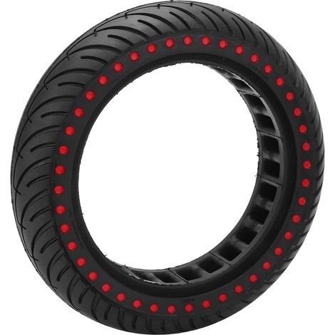 Doppelwabenförmiger Ersatzreifen für Elektroroller, stoßdämpfend, rutschfest, roter Gummi (1/5)