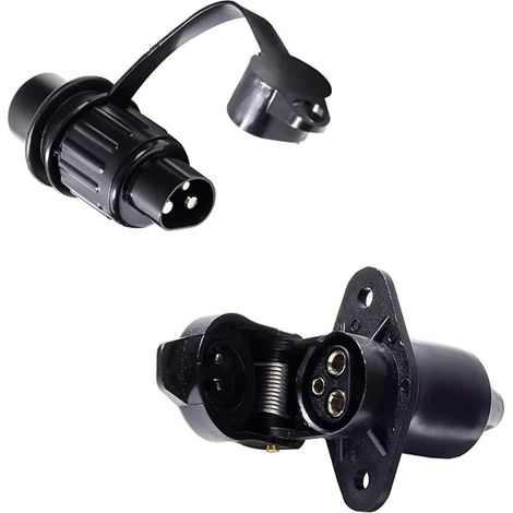 Presa a 3 pin e spina a 3 pin, per rimorchio da 12 V, connettore maschio femmina impermeabile a 3 pin, spina a 3 pin per rimorchi agricoli, veicoli, camion, barche, auto, camper, trattori