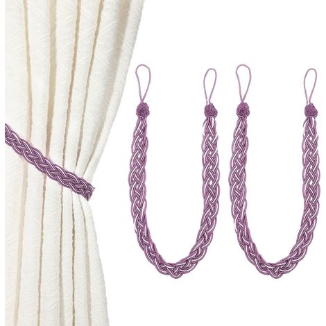 2 embrasses tressées 56 cm violettes, décoration maison bureau hôtel (1/4)