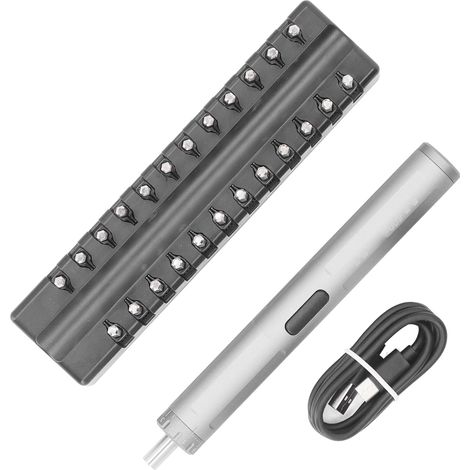 Jeu de tournevis électrique avec frein automatique et torsion réglable, rechargeable et sans fil, compatible avec les prises UE (100-240 V CA). (1/5)