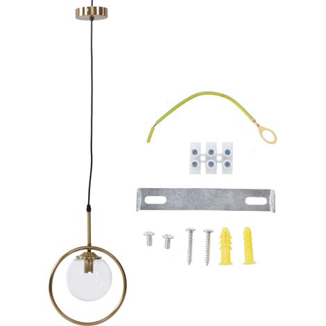 Ortviai Suspension en verre design nordique E14 – 16 cm, abat-jour sphérique transparent pour chambre, salle à manger ou hôtel