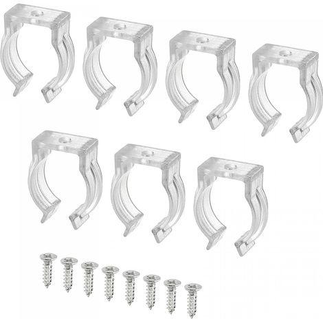 T6 U Clips Console Fluorescent Tube Light Fixture Plastic Pipe Clips with Screws for LED Bulbs Ceiling Lamp Set of 20 (1/5)