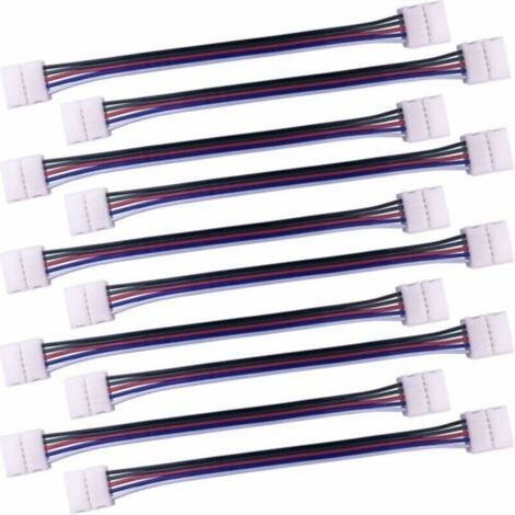 10pcs Câble connecteur RGBW 5 Broches Lampe Bande LED de 10mm Convertisseur de lumière Ruban LED sans Soudure Adaptateur pour connecter 2 Bandes LED SMD 5050 RGBW Ensemble-17cm Long (1/4)