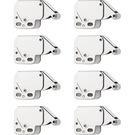 8 PCS Mini Latch, Loqueteaux à Ressort, Fermeture Porte Placard, Serrures d'Armoires à Ressort en Acier Inoxydable, Mini Loquets Tactiles pour Armoires de Cuisine, Faciles à Installer (1/5)