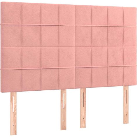 Maison Exclusive - Cabecero de cama rosa 144x5x118/128 cm Terciop (1/5)