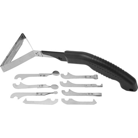 10 Pièces Grattoir à Joints Noir, Manche Ergonomique Anti-dérapant pour Nettoyage Carrelage (1/5)