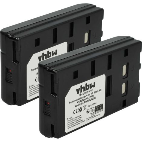 vhbw 2x Akku Ersatz für Panasonic VW-VBS5E/6E für Videokamera Camcorder (2000 mAh, 6 V, NiMH) (1/5)
