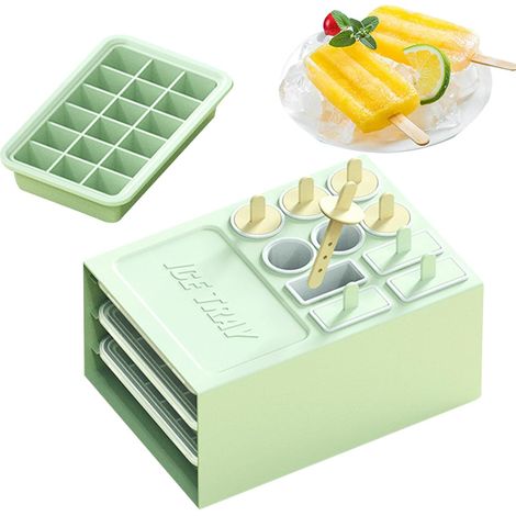 Moule à Glaçons Cubes - Moules En Silicone Pour Glaçons Et Plateaux Congélateur,Réutilisable 2 en 1 Bac Fabricant Contenants Cubes Démoulage Facile pour Cocktail Bourbon Café Glacé Boissons (1/5)