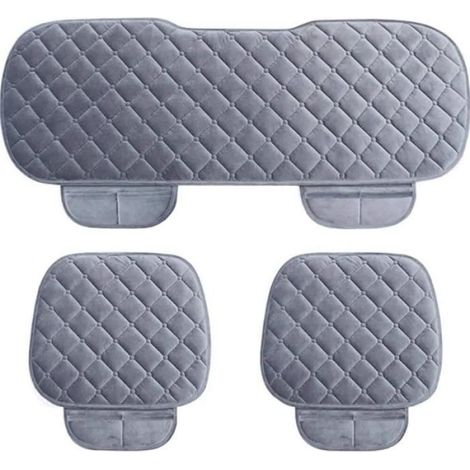 Housse De Siege Auto - Sans Dossier - Peluche Haute Qualite - Antiderapante Respirante - 3 Pieces