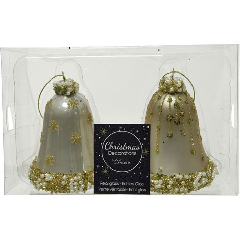 Kaemingk Weihnachtsbaumanhänger Glocke aus Glas perle Weihnachtsbaumanhänger (1/2)