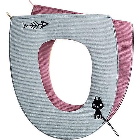Lot de 2 housses de coussin de siège de toilette lavables et antibactériennes, chauffantes (1/3)