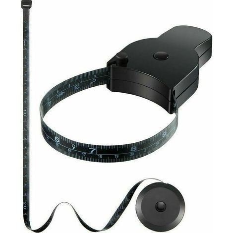 2 Pack Body Measuring Tape 60 Inch Fabric Measuring Tape Includes Closure Pin and Push Button Retractable Tape Black (1/5)