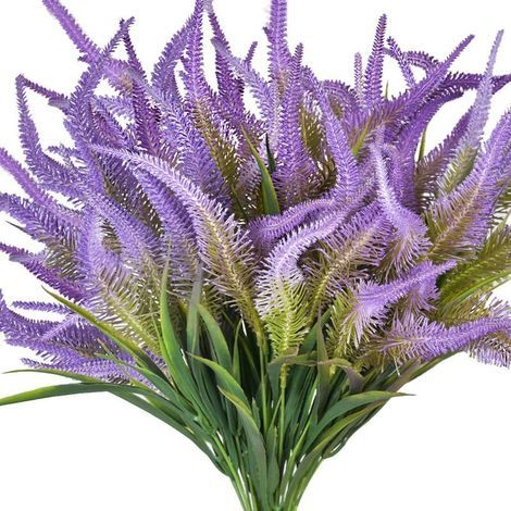 Fleurs artificielles, lot de 6 plantes et arbustes artificiels en plastique pour jardin, mariage et extérieur-AquaForge (1/5)
