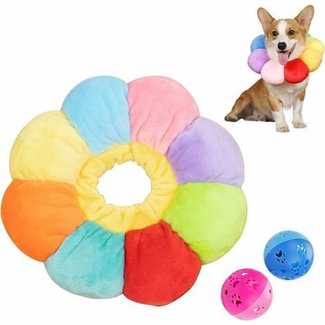 Collier de Récupération pour Chat Collerette de Protection Ajustable Soft Edge Respirant Conçu Collier de Protection pour Animal de Compagnie, Fleur du Soleil Coloré, M, Ensoleillé (1/5)