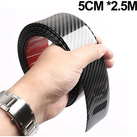 (5 cm x 2,5 m) Bande adhésive de protection en fibre de carbone BLALION pour voiture,à coller soi-même,pour seuils de porte et rétroviseurs latéraux Film protecteur anti-rayures et imperméable (1/3)