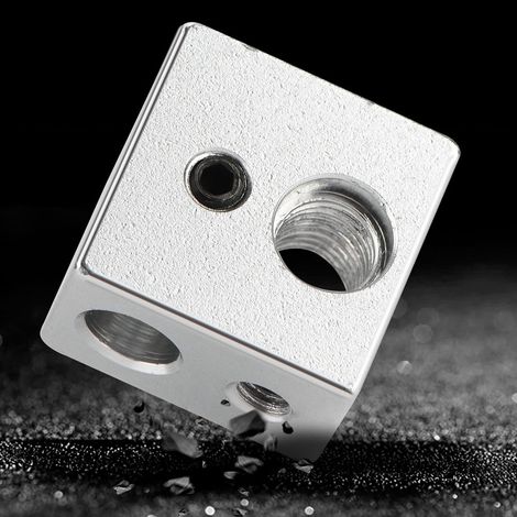 MK10 Extruder-Heizblock aus Aluminium, 20x20x13 mm, M7-Gewinde, für 3D-Drucker (1/5)