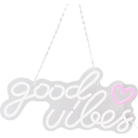 Panneau Néon Good Vibes LED Acrylique USB Décoration Murale Lumineuse pour Bar Fête Mariage Chambre (1/5)