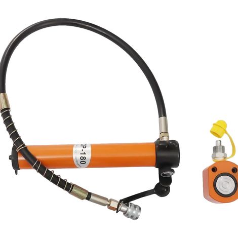 Verin hydraulique à cylindre, capacité de levage de 10T, compatible avec les outils hydrauliques, ROUGE ORANGE (1/2)