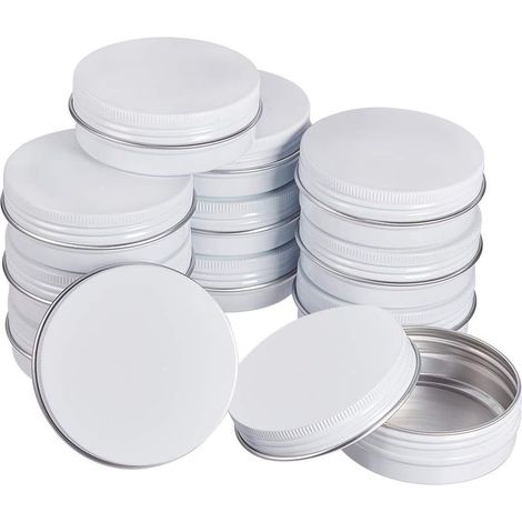 14 Pots de 60 ML en Aluminium, boîtes de Conserve Rondes en Aluminium, contenants cosmétiques avec Couvercle à Bouchon à Visser, pour Bricolage et Art (1/5)