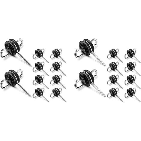 Lot de 20 isolateurs de clôture électrique pour clôture électrique - Poteaux en bois (1/5)