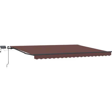 Maison Exclusive - Markise Manuell mit LEDs Braun 400x300 cm