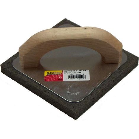 FRATTAZZO SPUGNA GRIGIA MANICO LEGNO 14x14 (1/2)