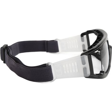 Stoßfeste und beschlagfreie Sportbrille mit verstellbarem Riemen, geeignet für Basketball, Laufen und Radfahren (schwarz). (1/5)
