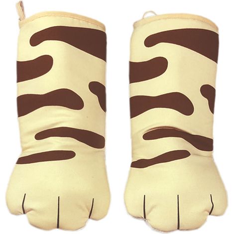 3D-Cartoon-Tier-Katzenpfoten-Ofenhandschuhe, mikrowellengeeignet, hitzebeständig (1/5)