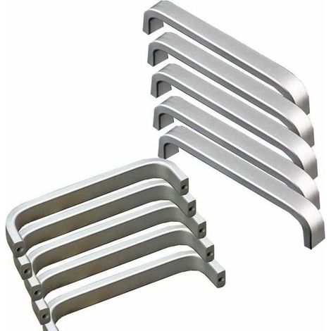 L'10 PCS Poignée de Meuble Cuisine Inox Poignet de Porte Cuisine Universel Poignet Tiroir Meuble en Aluminium Poignée Baton De Porte Exterieure avec 20 Vis pour Cuisine Armoire Porte Placard