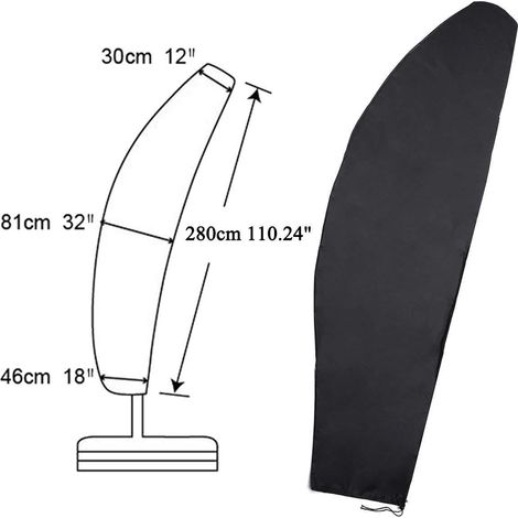 Housse de Protection pour Parasol Déporté Couverture pour Parasol de Jardin en 420D Oxford Couverture Parapluie housse de parasol Imperméable Anti-Poussière/UV/Intempéries 504070cm Grande A (1/4)