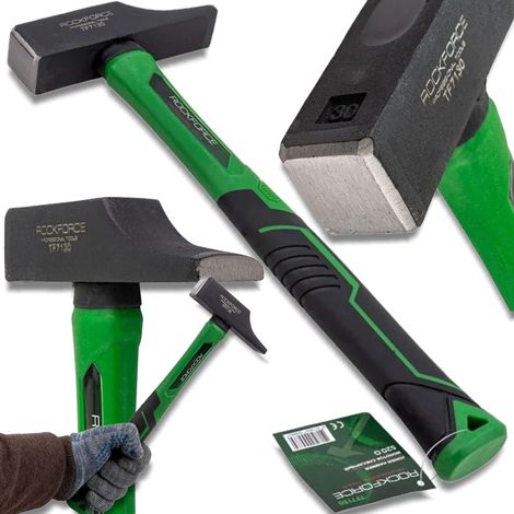 Martello da costruzione ergonomico ROCKFORCE per raddrizzare lamiere, 520 g