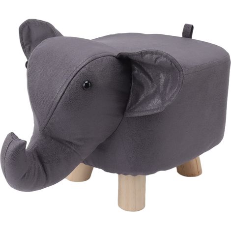 Tabouret éléphant en forme d'animal, antidérapant, silencieux, confortable, stable et multifonctionnel, mignon et idéal pour les enfants, gris foncé.