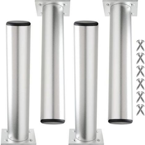 Lot de 4 Pieds de meuble, Réglable 0-15 mm, Alliage d'aluminium, Charge 250 kg, Pour canapé armoire lit (1/5)