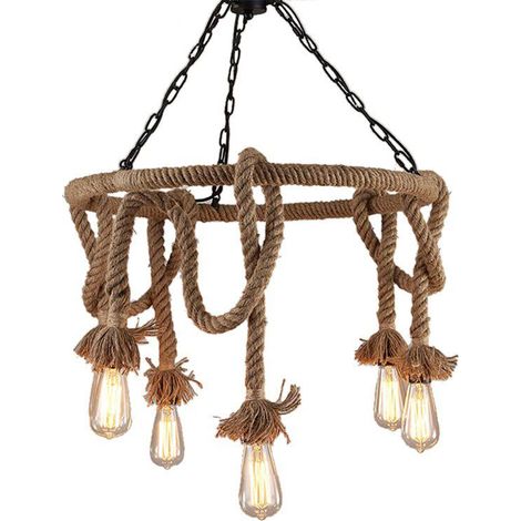LAMPADA A SOSPENSIONE APP677-5CP CORDA 5 5-PUNTI LUCE E27 60X60X100CM