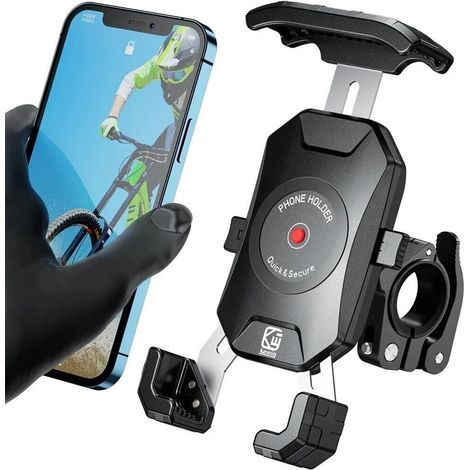 Support Téléphone Vélo - Fixation 360° pour Guidon - Compatible 22 à 32 mm - Pour Smartphone 4 à 7 Pouces - 1 Pièce (1/5)