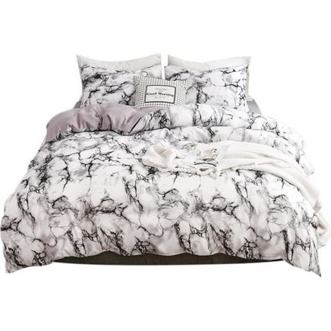 Ensemble de literie - Tbest - EU-Double - Housse de couette marbrée - 3 pièces - Polyester doux-Ywey (1/4)