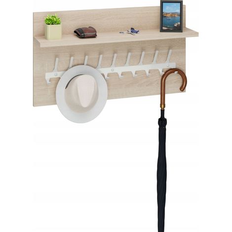Kleiderständer Loft 70 cm – Weiß + Sonoma-Eiche, massiv und stilvoll (1/5)