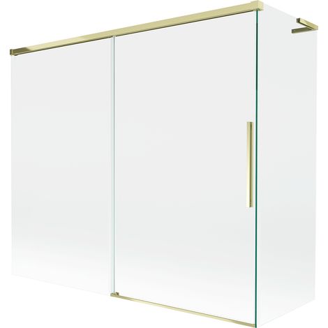 Mexen Rox L pare-douche de baignoire à 2 volets coulissants 180 + 90 x 150 cm, transparent, doré - 8C9L-180-090-50-00