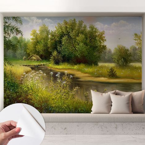 Papier peint autocollant adhésif avec imprimé motifs uniques apparence moderne Paysage rural 208x146 cm (1/5)