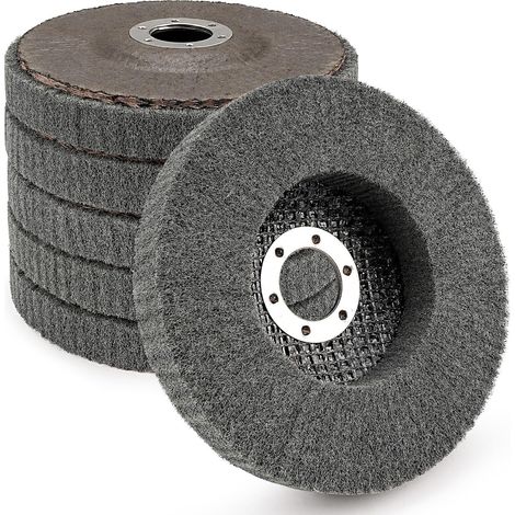 Juego de 5 discos de pulido de láminas de nailon, 115 mm x 22 mm, grano 800, disco de fibra abrasiva, ruedas de pulido para amoladora angular (1/5)