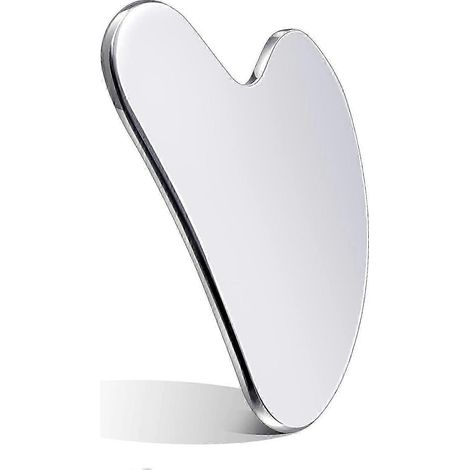 Outils de massage Gua Sha en acier inoxydable pour le visage et le corps. Gua Sha en métal pour raffermir la peau. Outil de beauté Gua Sha pour le corps, les yeux et le cou. Masseur avec poignée de vo (1/5)