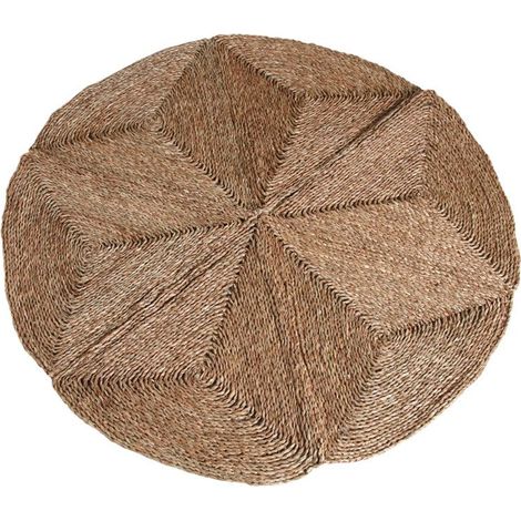 Aubry Gaspard – Tapis rond en jonc 180 cm – Matière naturelle – Texture texturée pour décoration intérieure – Couleur neutre (1/3)