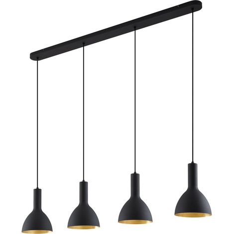 [NEUWERTIG] B-Ware Arcchio Hängelampe Cosmina 4-flammig LED Pendelleuchte schwarz gold 120cm (1/2)