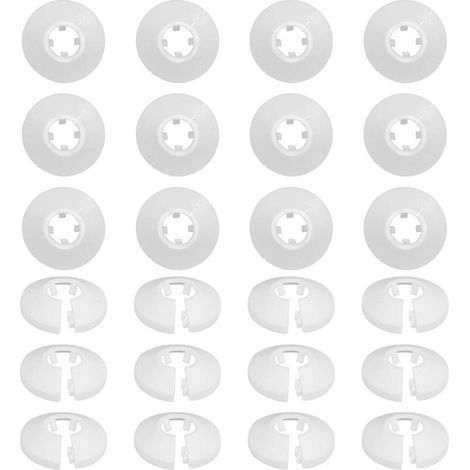 Lot de 30 cache-tuyaux pour radiateur, pour chauffage, plomberie, toilettes, rosaces en plastique, colliers de serrage et tuyaux d'évacuation, cache-trou mural, sol (1/4)