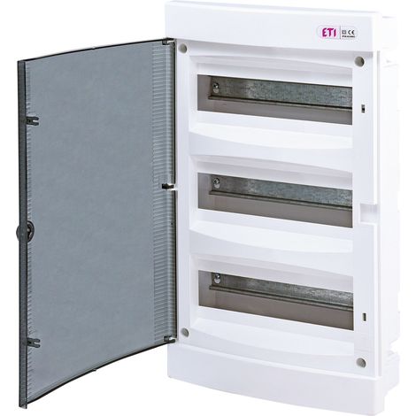 Tableau de distribution encastré 36 modules IP40 porte transparente ECM36PT-s (1/4)