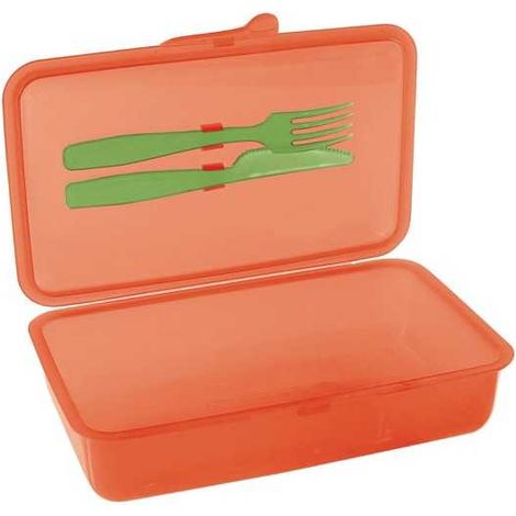 Contenedor para merienda con cubiertos L 1,0 Cosmoplast