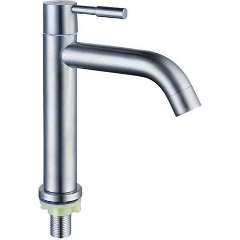 Robinet Lavabo - Poignée Unique - Acier Inoxydable 304 - Technologie Valve Céramique - Pour Lavabo Salle De Bain - 1 Pièce (1/4)